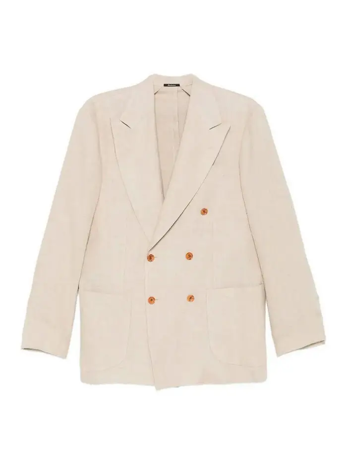 Vestito Doppiopetto in Lino Beige