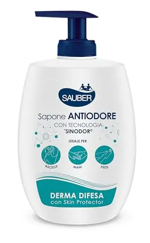 Sauber Sapone Dermo Difesa Liquido con Azione Anti Odore, Tecnologia Sinodor, Tecnologia Skin Protector