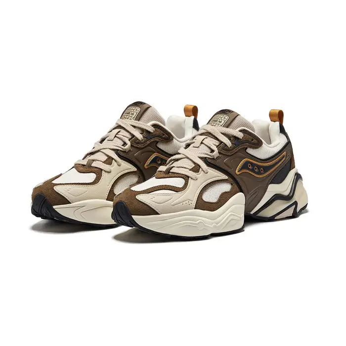 Saucony Stabil Re Casual Retro Supportivo Durevole Scarpe da Corsa Basse Unisex Scarpe da Corsa Marrone Beige Nero S79055-2
