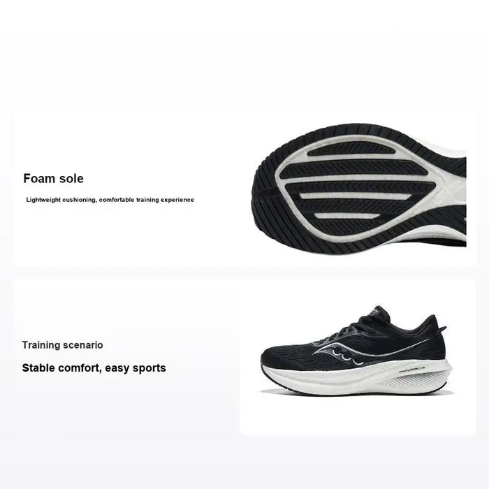 Saucony Triumph 21 Nero Bianco Uomo Sneakers Grigio S20881
