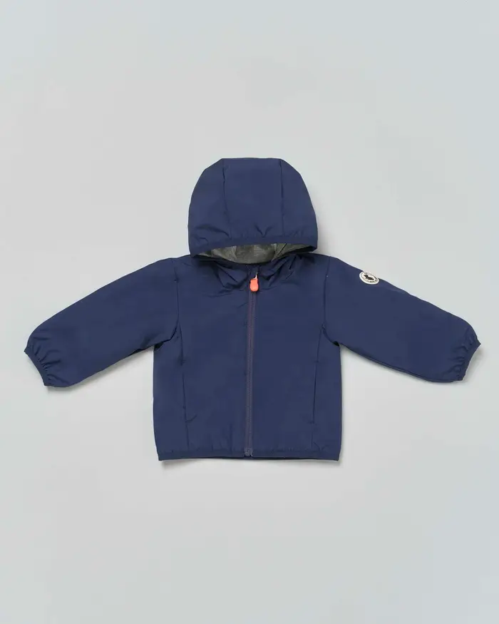 Save the duck Giacca a vento Coco blu navy con cappuccio fisso