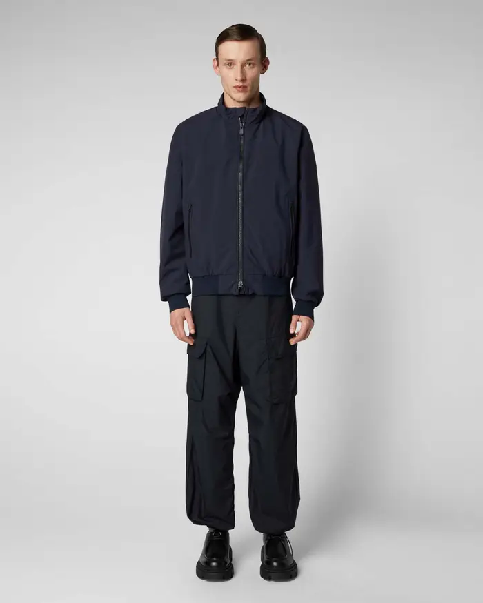 Giubbino sailor Finlay Save the duck blu in tessuto traspirante e impermeabile