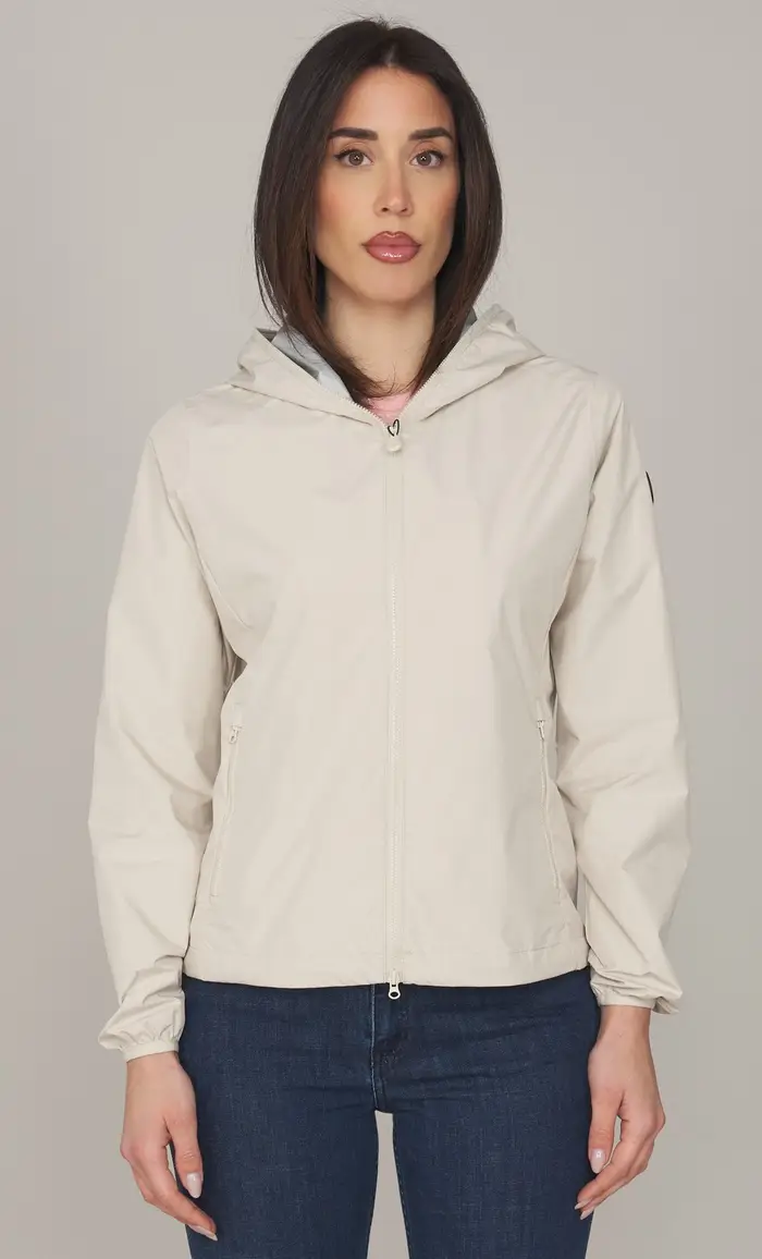 Giubbotto save the duck donna con cappuccio stella, colore beige