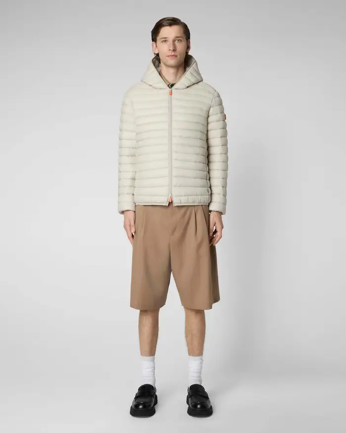 Piumino Donald avorio con cappuccio imbottito in Plumtech® 100 grammi