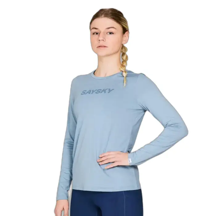 Maglietta a manica lunga da donna Saysky Pace Logo Bleu