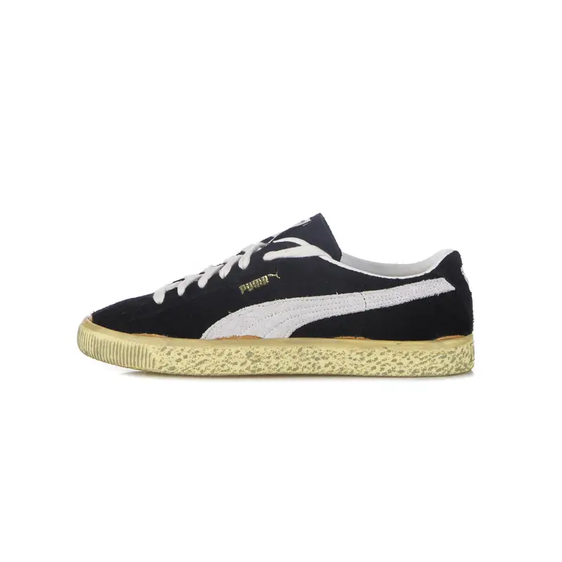 Puma Scarpa Bassa Uomo Suede Vtg the Never Worn Black/whisper White/mellow Yellow