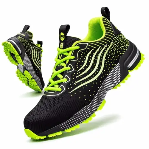 CYKYGGO Scarpe Antinfortunistiche Uomo Scarpe da Lavoro Donna Leggere con Punta in Acciaio Traspiranti Scarpe Sicurezza Comode