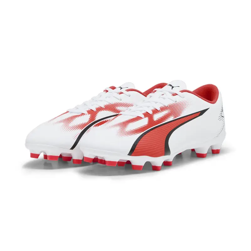 Scarpe da calcio ULTRA PLAY FG/AG da uomo PUMA White Black Fire Orchid Red | Puma