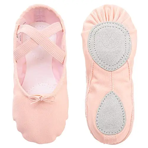 tanzdunsje Scarpe Danza Classica Tela Scarpette da Danza per Bambini Ragazze Donne Adulto Rosa