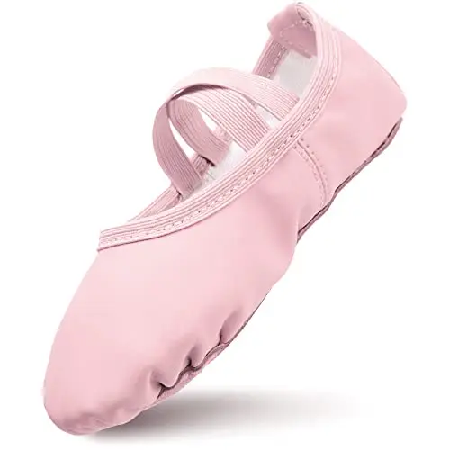 Aiseyi Scarpette Danza Classica Bambina in Pelle Scarpe da Ballo Fodera in Cotone Ispessito Ragazze Ballerina Scarpe con