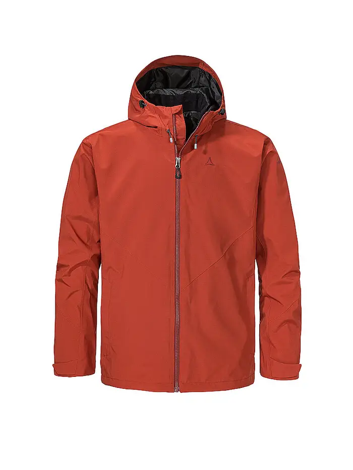 Schöffel Giacca da trekking da uomo Yew 2L ZipIn con cappuccio rosso