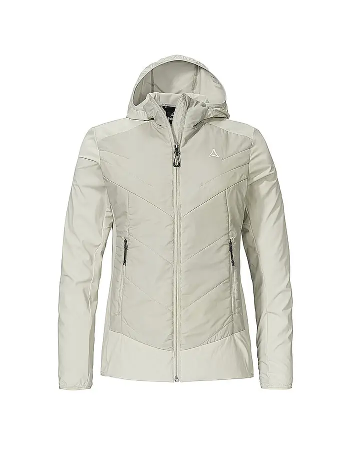 Schöffel Giacca ibrida da donna Style Blaueis con cappuccio crema