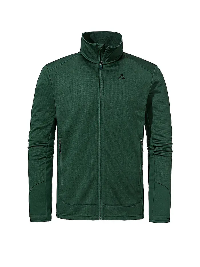Schöffel Giacca in pile da uomo Milagle con cappuccio verde scuro