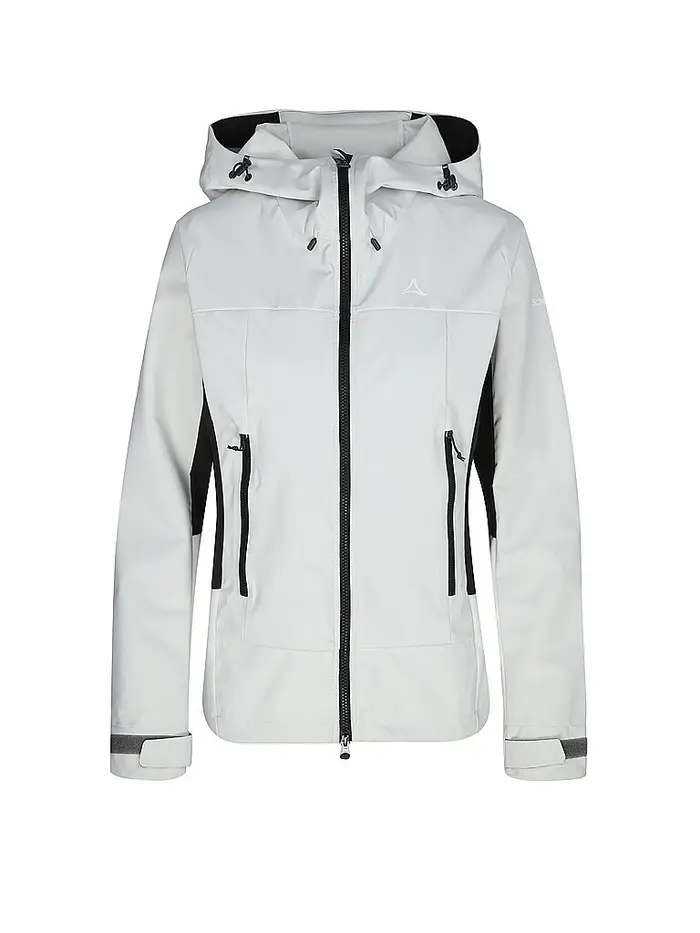 Schöffel Giacca softshell da donna Blaueis con cappuccio bianco