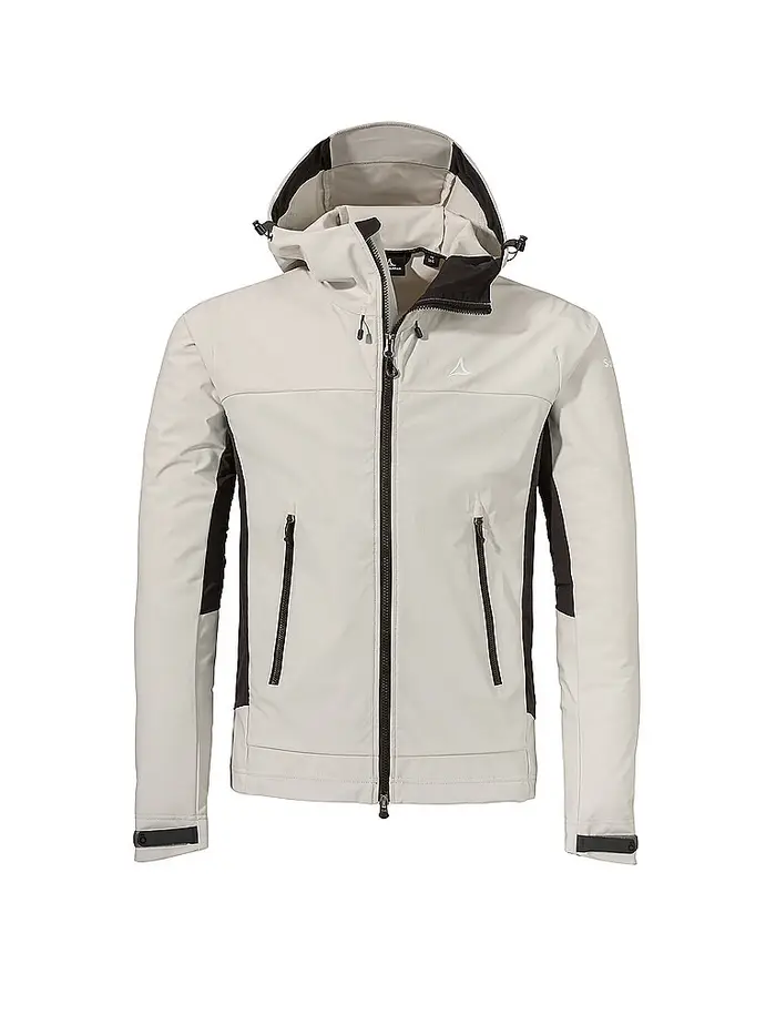 Schöffel Giacca softshell da uomo Style Blaueis con cappuccio bianco