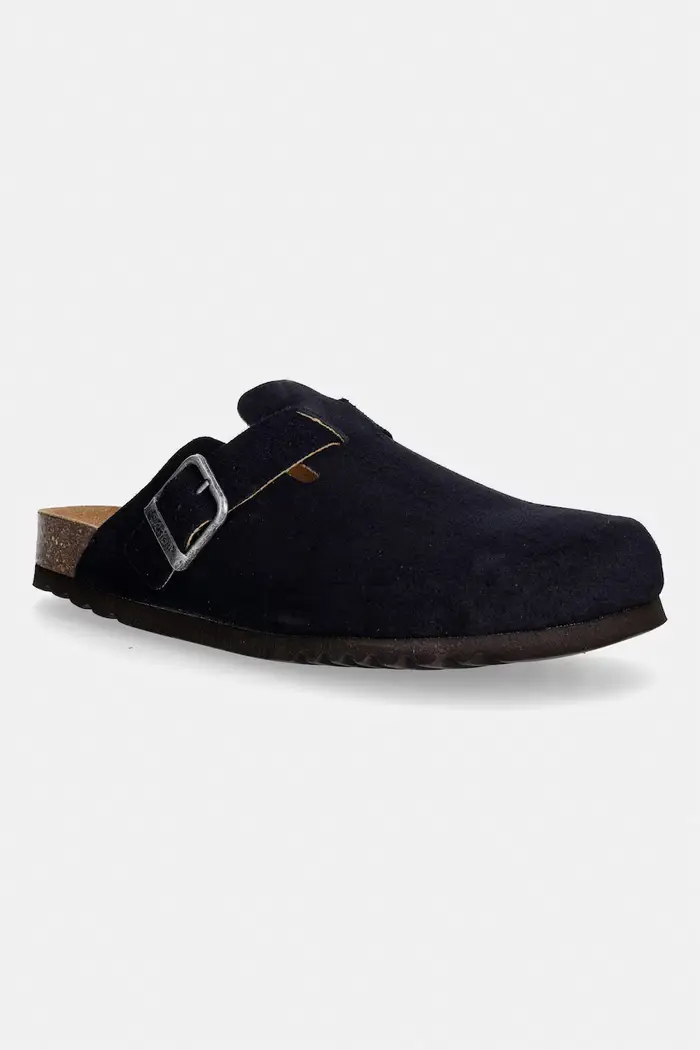 Scholl ciabatte slide con le dita coperte da uomo in nubuk OLIVIER Blu navy