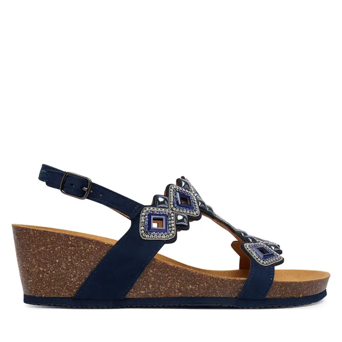 Scholl Sandali Tulum T-Bar MF00689 Blu scuro