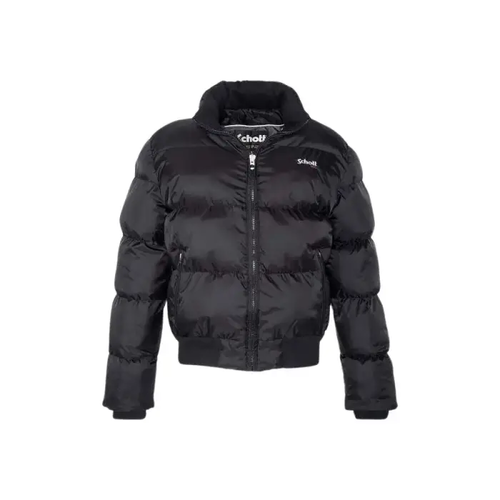 Giacca con cappuccio e orlo a coste Schott Noir