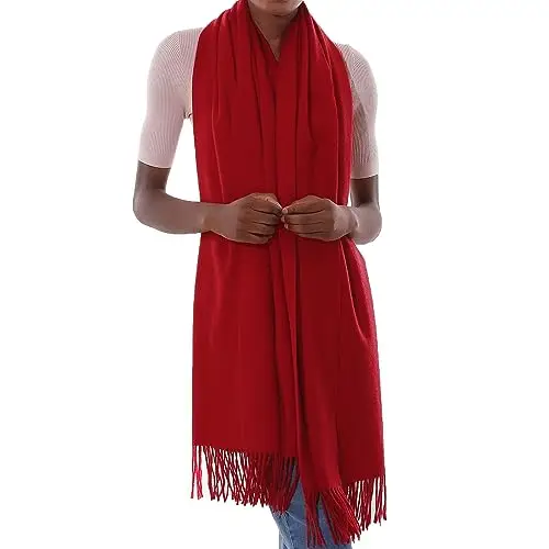 PIOYMEYA Sciarpa Scialle Donna Invernale Stola Rosso Spaosa Sciarpe Foulard Pashmina Elegante Cerimonia