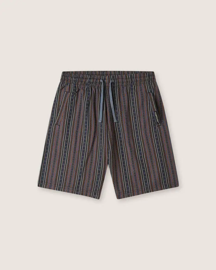 Scorpion Bay Bermuda in lino "Stripes Mariachi" uomo Grigio antracite
