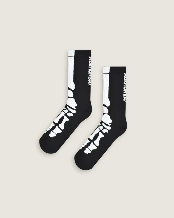 Scorpion Bay Calze mid jacquard "Skeleton" Nero