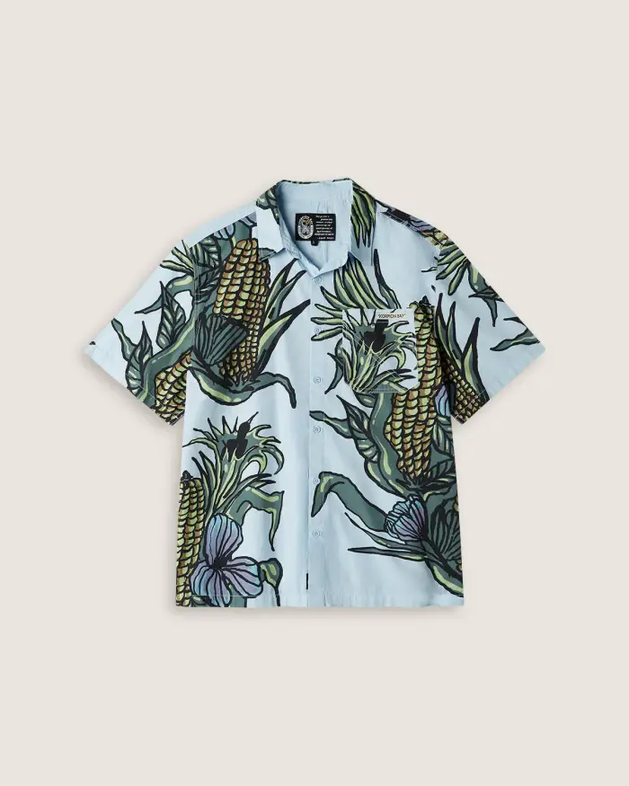 Scorpion Bay Camicia over "Mazorca Y Flores" uomo Blu fluo