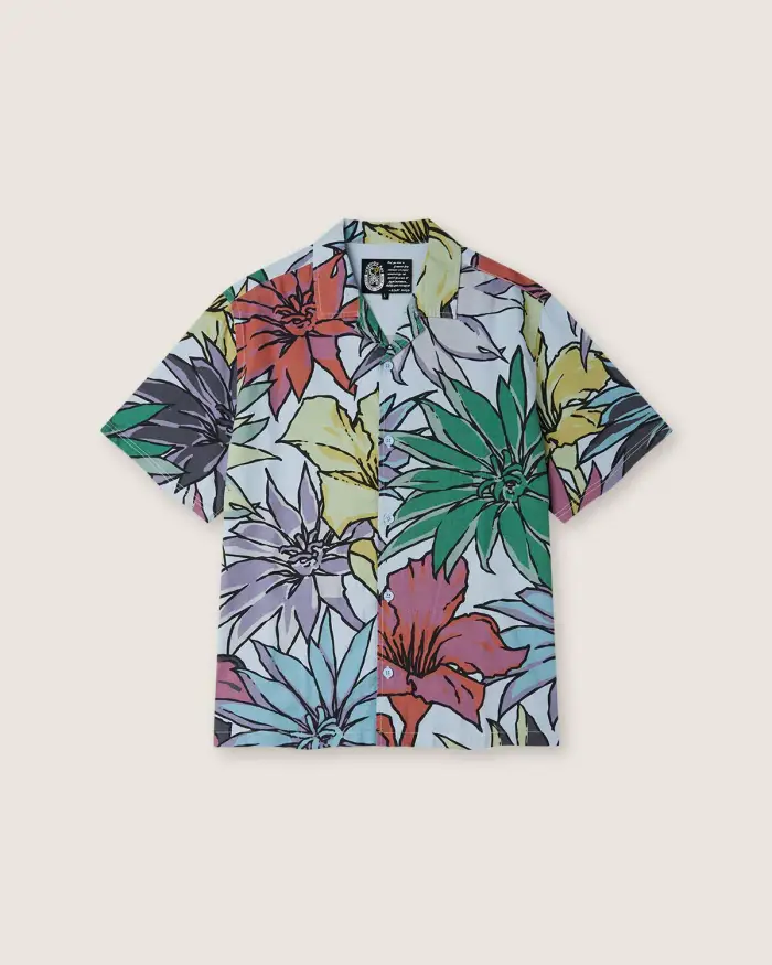 Scorpion Bay Camicia over "Varios Petalos" uomo Blu fluo
