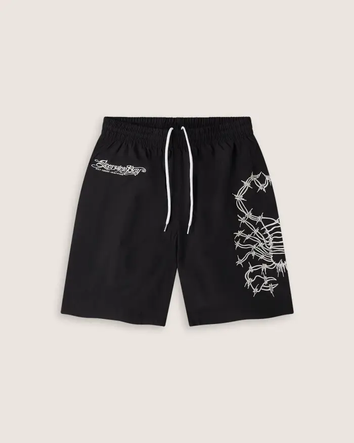 Scorpion Bay Costume jam con ricami e stampa water sensitive "Scorpion Symbols" uomo Nero