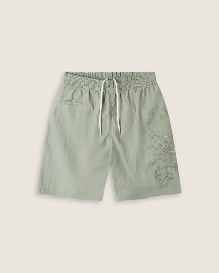 Scorpion Bay Costume jam con ricami e stampa water sensitive "Scorpion Symbols" uomo Verde salvia