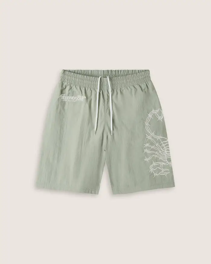 Scorpion Bay Costume jam con ricami e stampa water sensitive "Scorpion Symbols" uomo Verde salvia