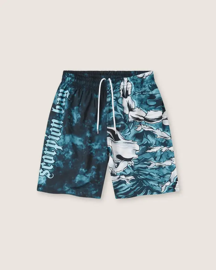 Scorpion Bay Costume jam con stampa "Wild Scorpion" uomo Azzurro