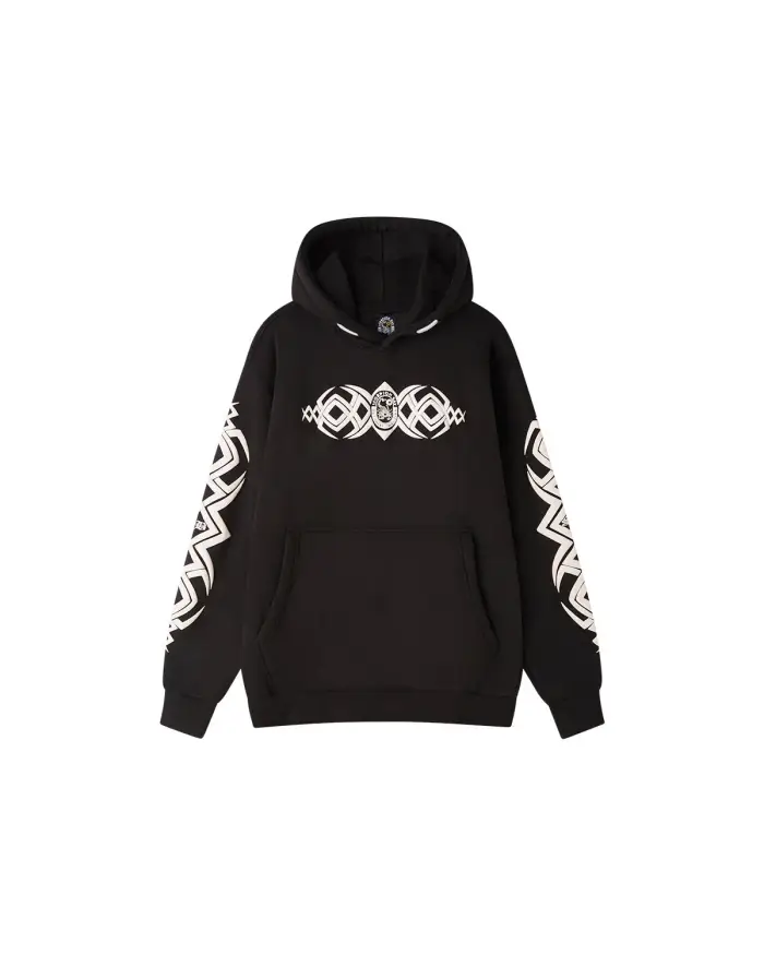 Felpa con cappuccio "Tribal Tattoo" uomo Nero