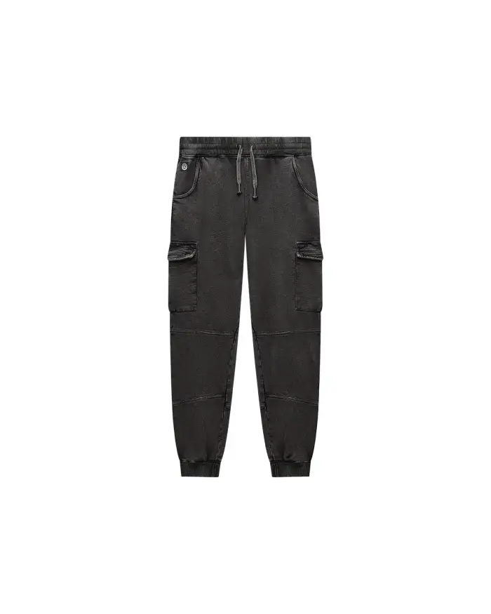 Pantaloni jogger cargo in felpa uomo Nero