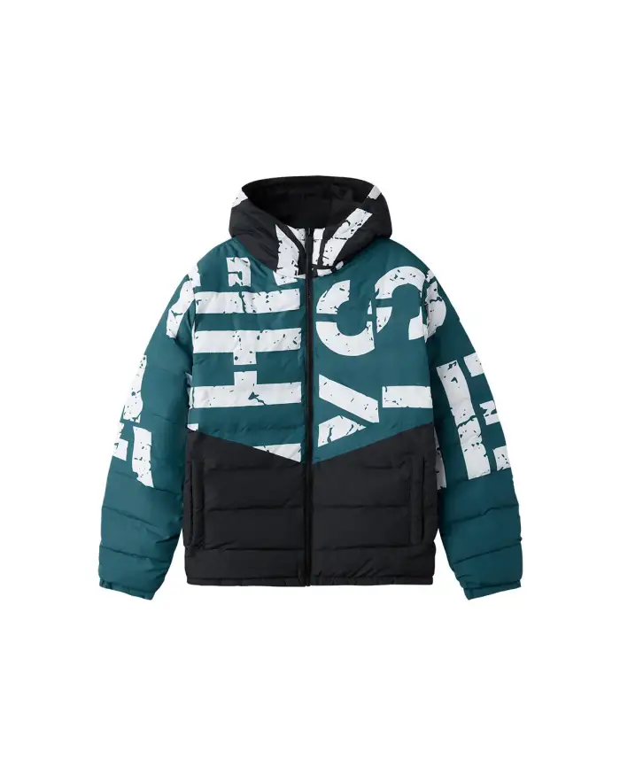 Piumino reversibile "Out There" uomo Verde petrolio