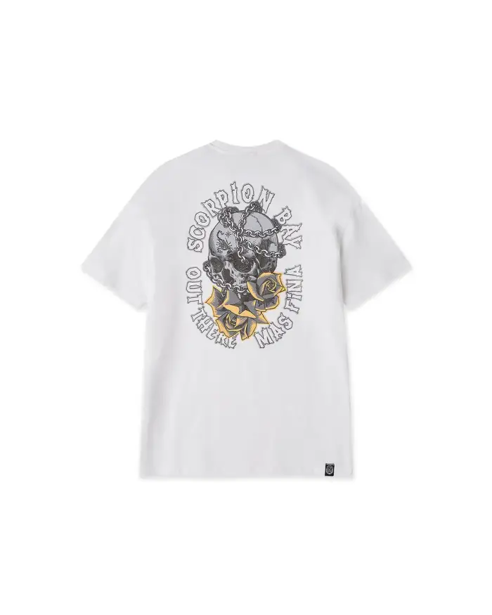 Scorpion Bay T-Shirt stampata "Chained Skull & Roses" uomo Bianco