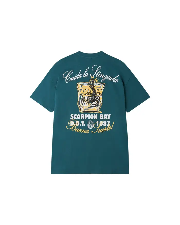 Scorpion Bay T-Shirt stampata "Dept De Tequila" uomo Verde petrolio