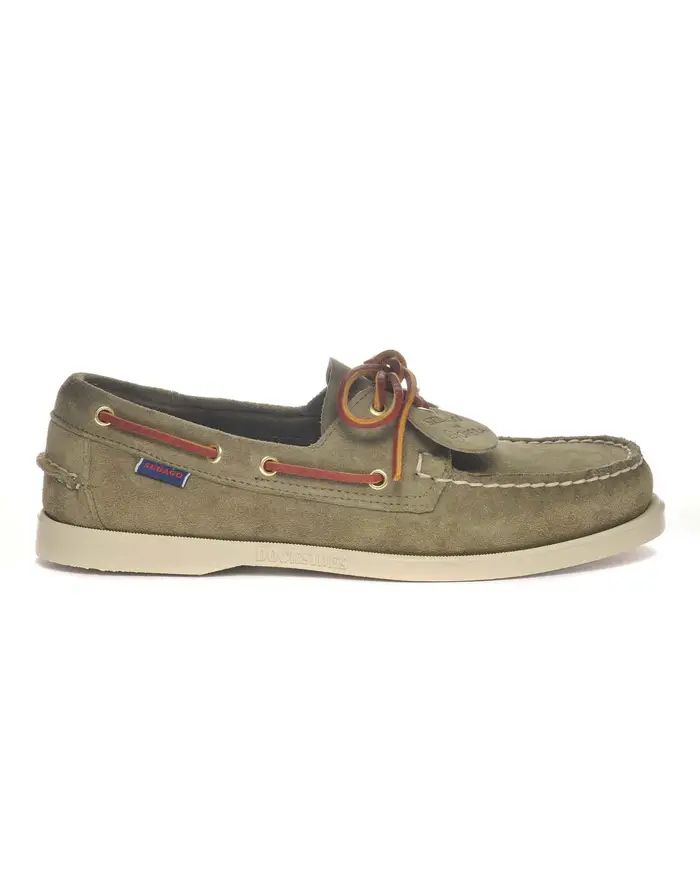 Sebago Mocassino da barca Portland Artisan in pelle scamosciata verde militare
