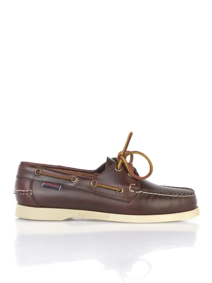 SEBAGO mocassino da donna Docksides Portland Waxed in vera pelle MARRON