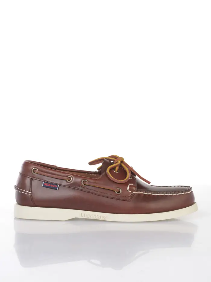 SEBAGO mocassino da uomo Dockside Portland in vera pelle MARRON