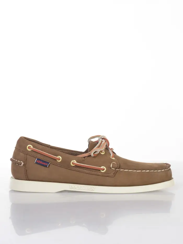 SEBAGO mocassino da uomo Docksides Portland Nubuck effetto camoscio MARRON