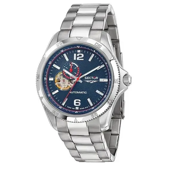 Sector 650 Automatico Acciaio Inossidabile Open Heart Quadrante Blu Automatico R3223231001 100M Orologio da Uomo blu