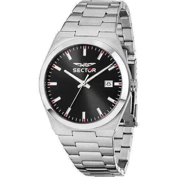 Sector Orologio da uomo C300 Acciaio Inossidabile Quadrante Nero Quarzo R3253301001 nero