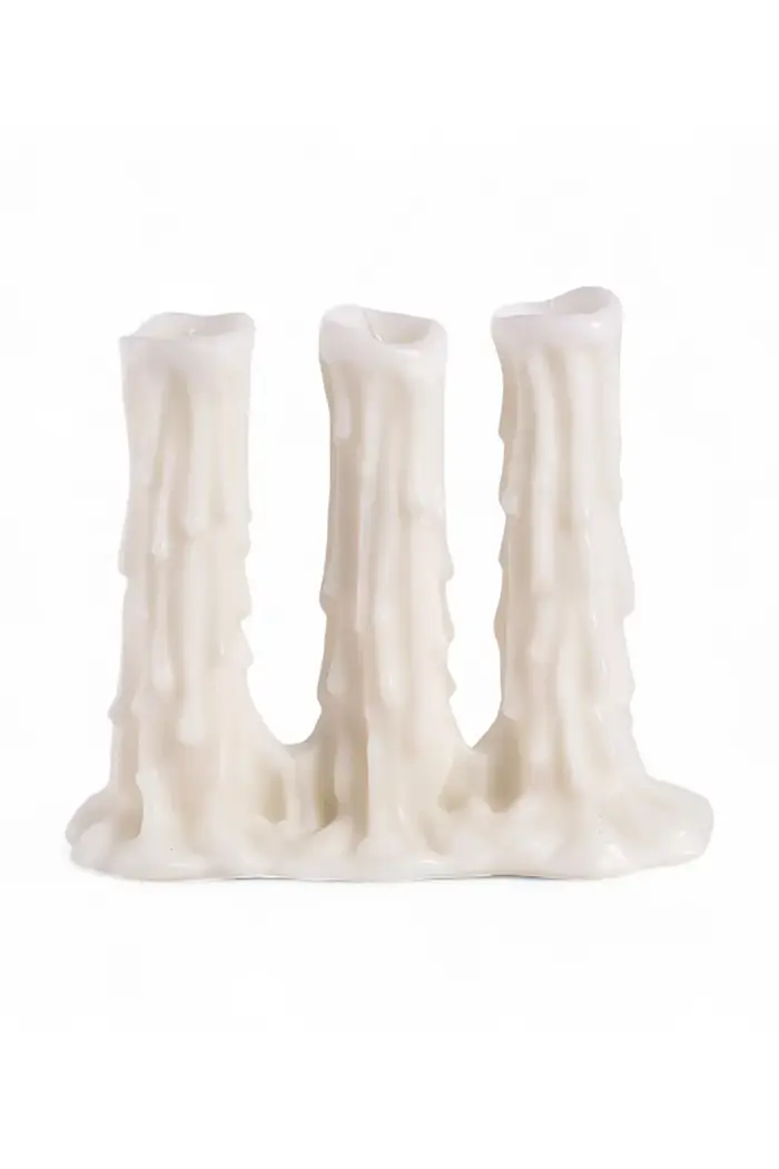 Seletti candela decorativa Melt-D 15,8 x 35 cm Bianco