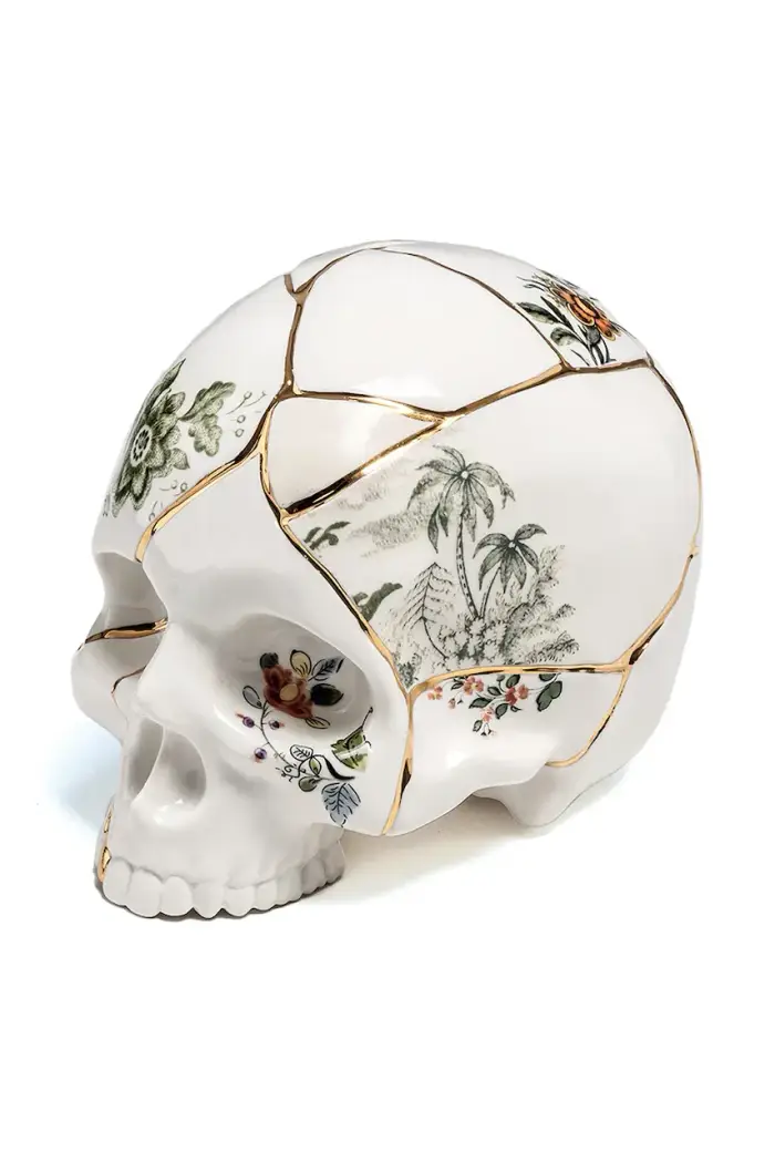 Seletti figurina decorativa Kintsugi Skull Multicolore