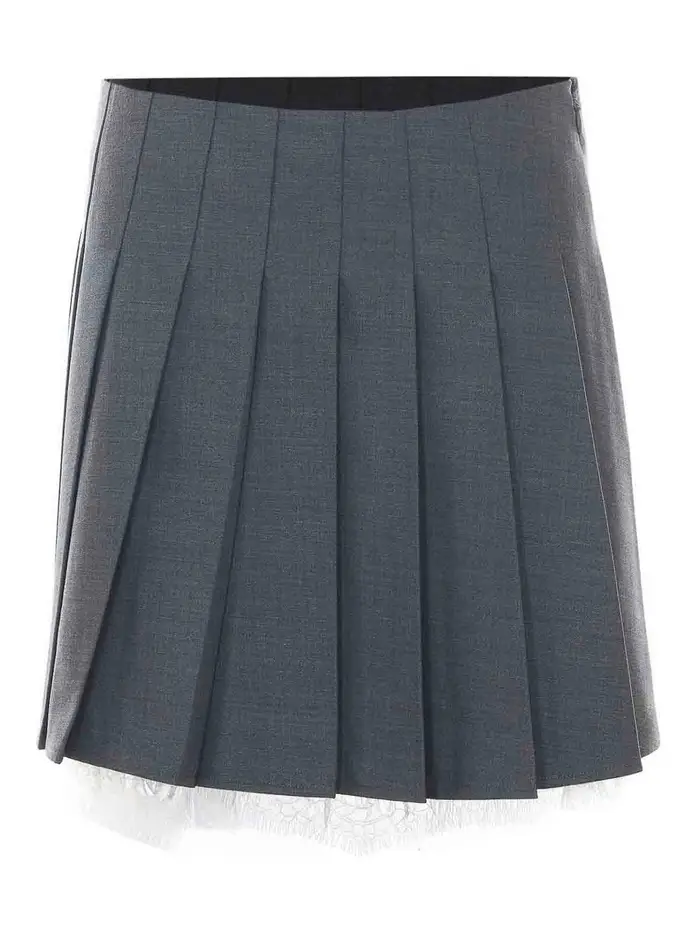 Self Portrait Pleated mini skirt Grigio