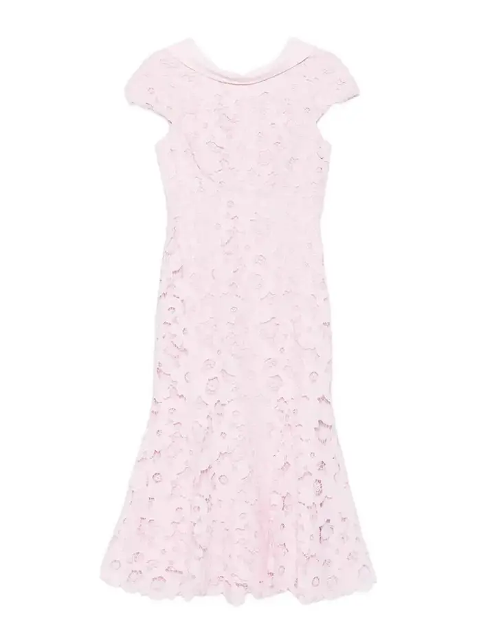 Vestito midi con scollatura in pizzo Color Carne E Neutri