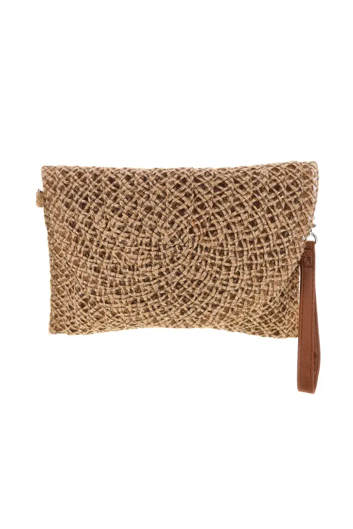 Pochette Beige Intrecciata con Tracolla Selun beach SUI 261002/C [PAGLIA]
