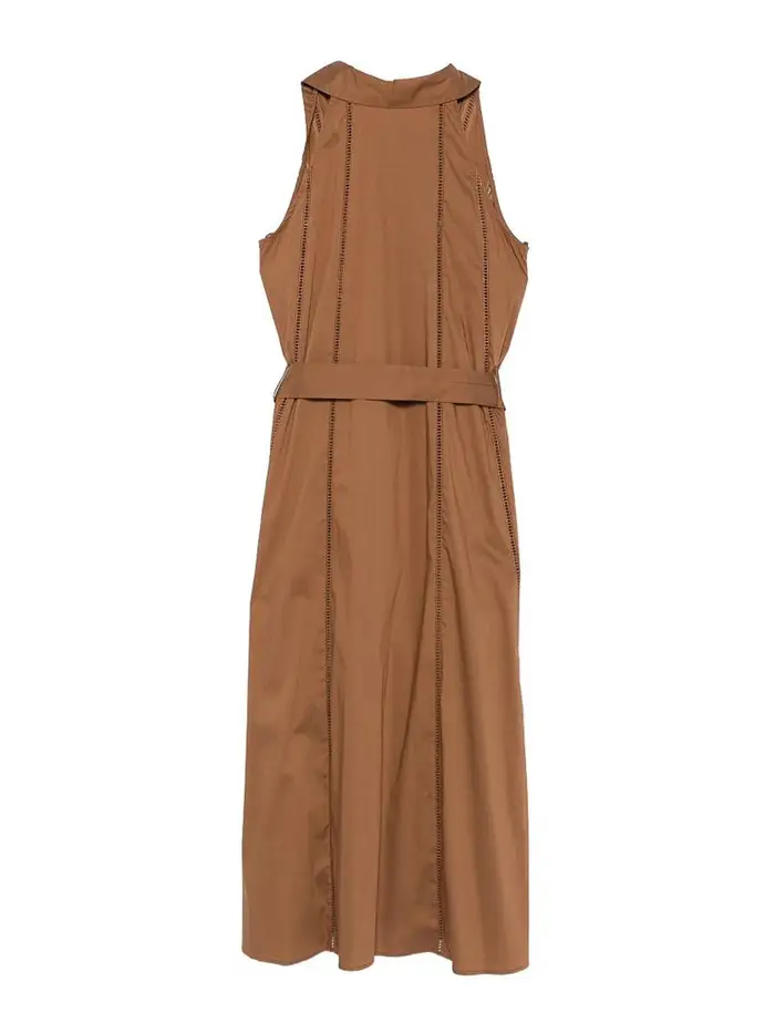 Semicouture Abito Myrtie con cintura in vita marrone