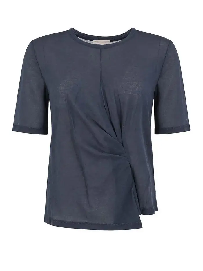 Semicouture T-Shirt Ophelia In Misto Cotone Marine Blu scuro