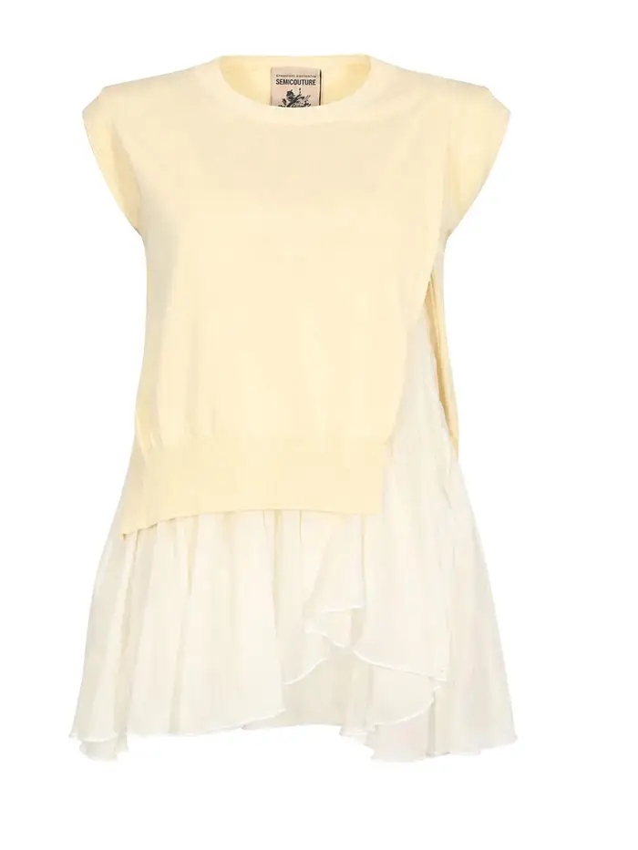 Semicouture Top Addy In Cotone Bianco